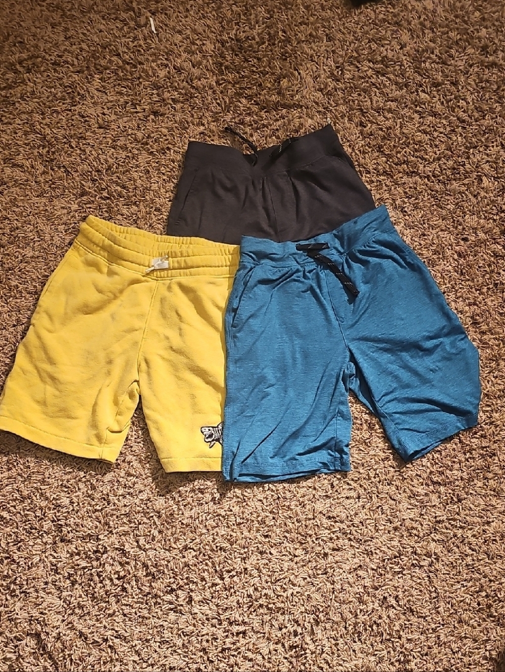 3-Pack Boys Knit Shorts - Yellow, Blue, Charcoal